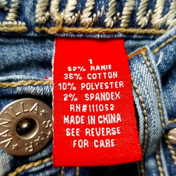 Vanilla Star Platinum Enbroided Jean's Size 1 - Picture 9 of 10